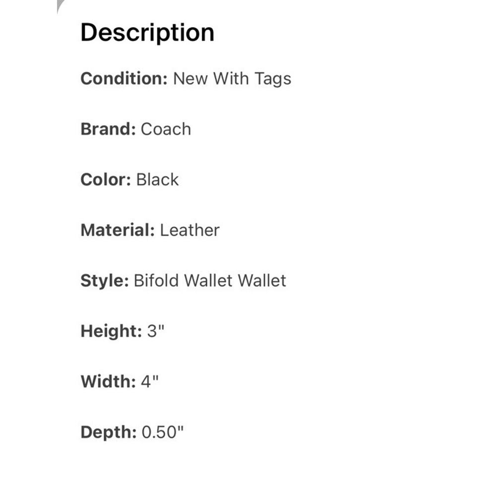 Sleek & Functional: Coach Compact Black PVC Wallet for Men - Picture 4 of 4